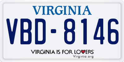 VA license plate VBD8146
