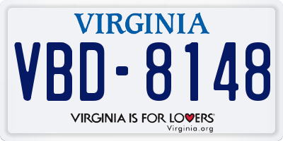 VA license plate VBD8148