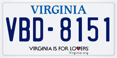 VA license plate VBD8151