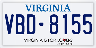 VA license plate VBD8155