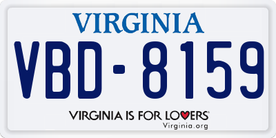 VA license plate VBD8159