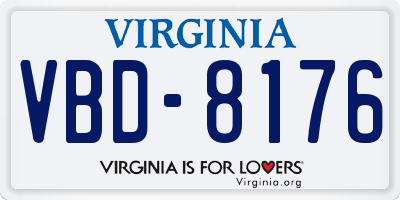 VA license plate VBD8176