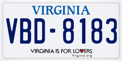 VA license plate VBD8183