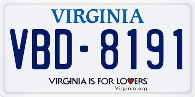VA license plate VBD8191