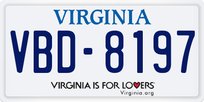 VA license plate VBD8197