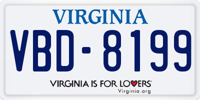 VA license plate VBD8199