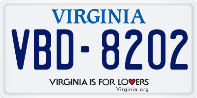 VA license plate VBD8202