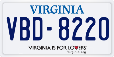 VA license plate VBD8220