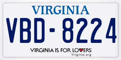 VA license plate VBD8224