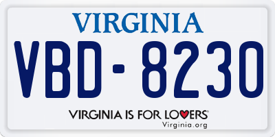 VA license plate VBD8230