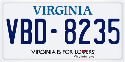 VA license plate VBD8235