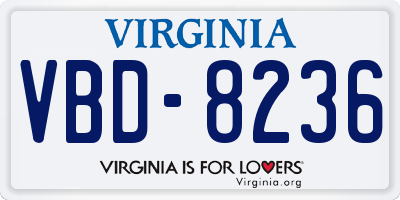 VA license plate VBD8236