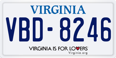 VA license plate VBD8246