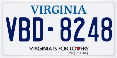 VA license plate VBD8248