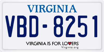 VA license plate VBD8251