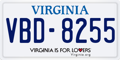 VA license plate VBD8255