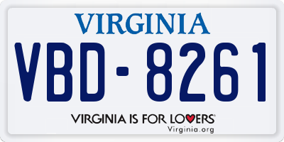 VA license plate VBD8261