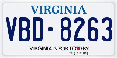 VA license plate VBD8263