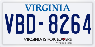 VA license plate VBD8264