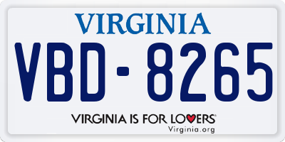 VA license plate VBD8265