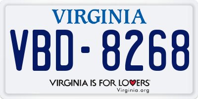 VA license plate VBD8268