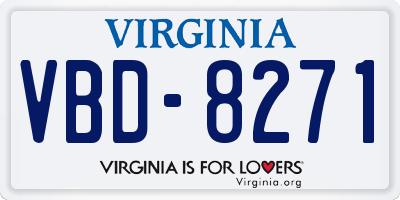 VA license plate VBD8271