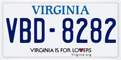 VA license plate VBD8282