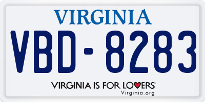 VA license plate VBD8283