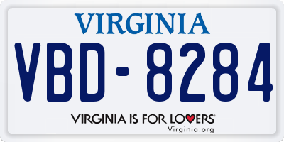 VA license plate VBD8284