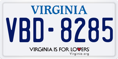 VA license plate VBD8285