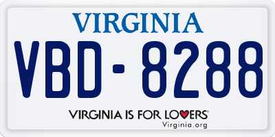 VA license plate VBD8288