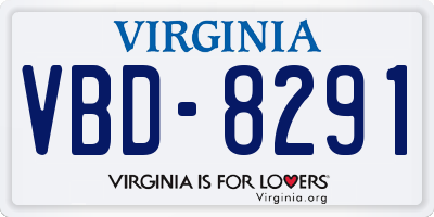 VA license plate VBD8291
