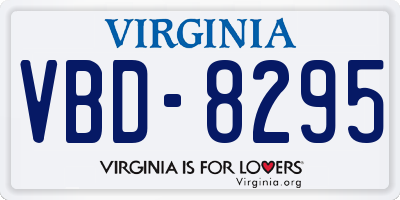 VA license plate VBD8295