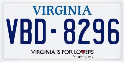 VA license plate VBD8296
