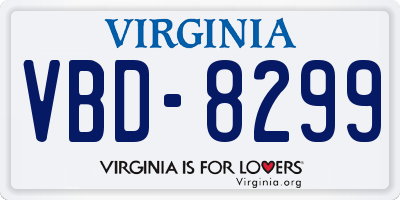 VA license plate VBD8299