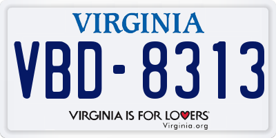 VA license plate VBD8313