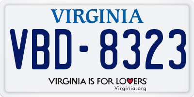 VA license plate VBD8323