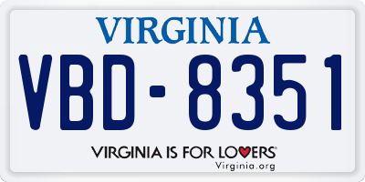 VA license plate VBD8351