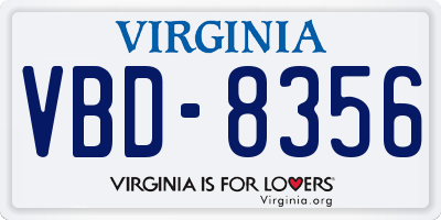 VA license plate VBD8356
