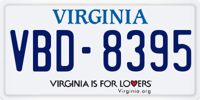 VA license plate VBD8395
