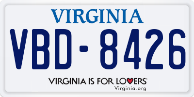 VA license plate VBD8426