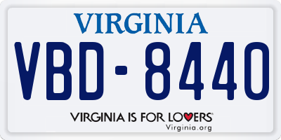 VA license plate VBD8440
