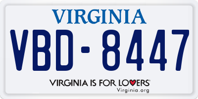 VA license plate VBD8447