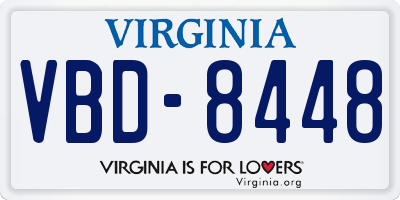 VA license plate VBD8448