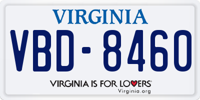 VA license plate VBD8460