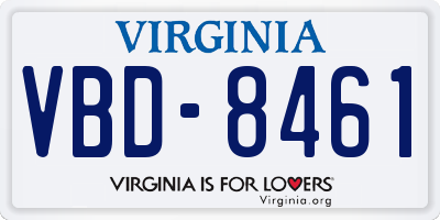 VA license plate VBD8461
