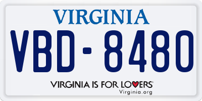 VA license plate VBD8480
