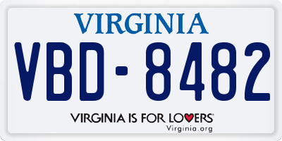 VA license plate VBD8482