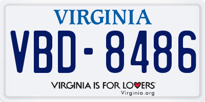 VA license plate VBD8486