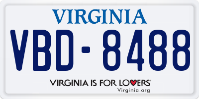 VA license plate VBD8488